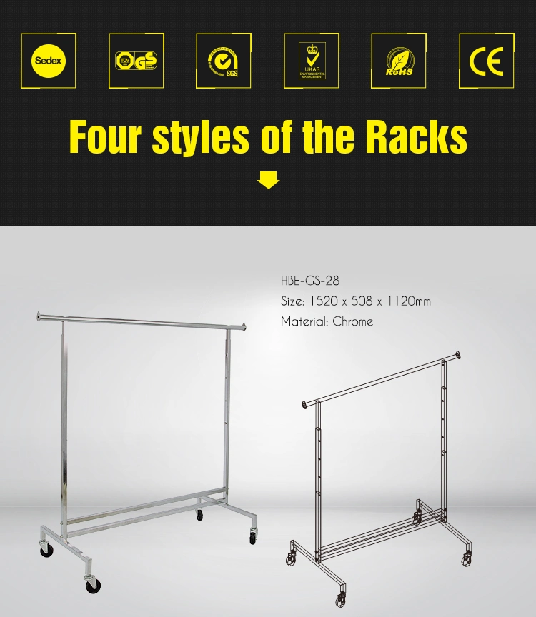 New Design Combination Double Rail Rolling Garment Clothing Rack