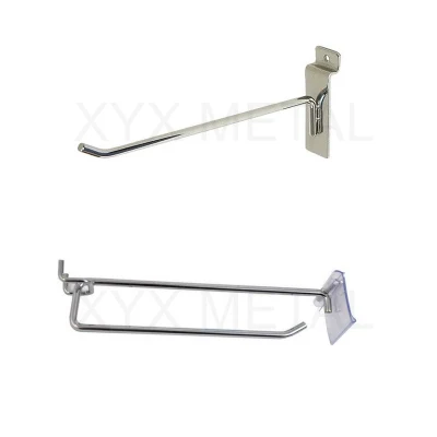 Ladenbau Chrome Peg Metal Gridwall Steel Slatwall Pegboard Accessories Wire Display Hook